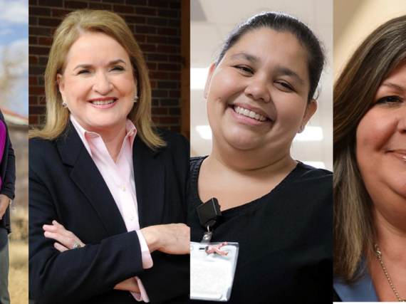 headshots of four of the five women featured in the article 
