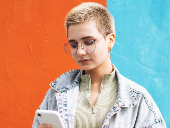 Person looking at phone 