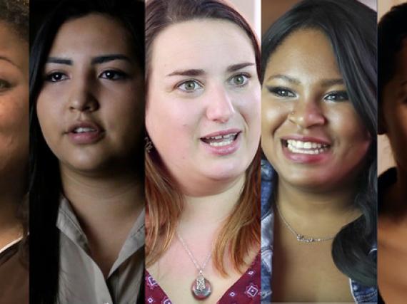 Faces of the five women in this video series